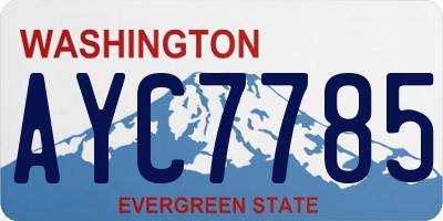 WA license plate AYC7785