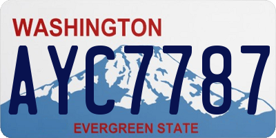 WA license plate AYC7787