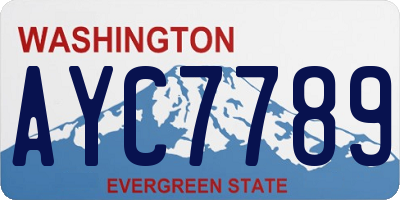 WA license plate AYC7789
