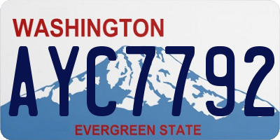 WA license plate AYC7792