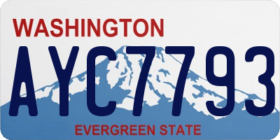 WA license plate AYC7793