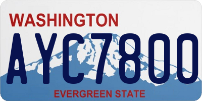 WA license plate AYC7800