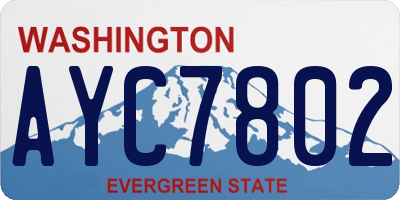 WA license plate AYC7802