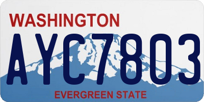 WA license plate AYC7803