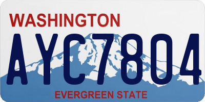 WA license plate AYC7804