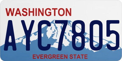 WA license plate AYC7805