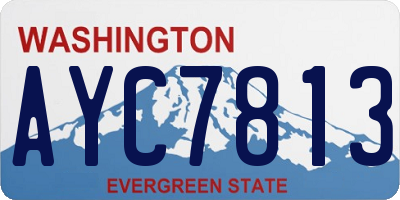 WA license plate AYC7813