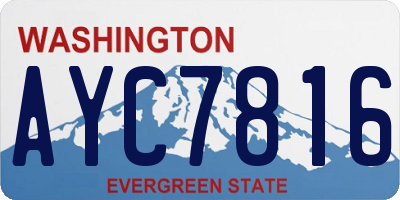 WA license plate AYC7816