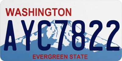 WA license plate AYC7822