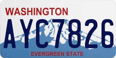 WA license plate AYC7826