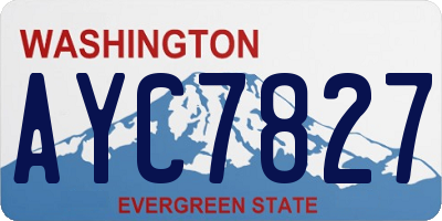WA license plate AYC7827