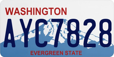 WA license plate AYC7828