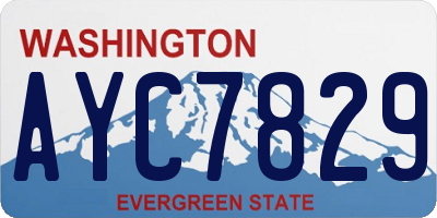 WA license plate AYC7829