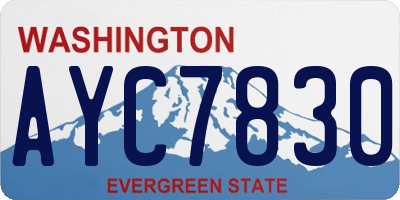 WA license plate AYC7830