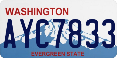 WA license plate AYC7833