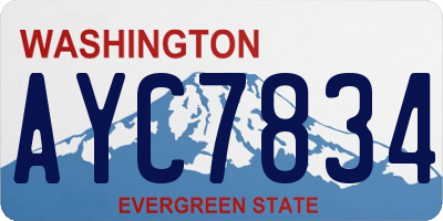 WA license plate AYC7834