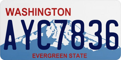 WA license plate AYC7836