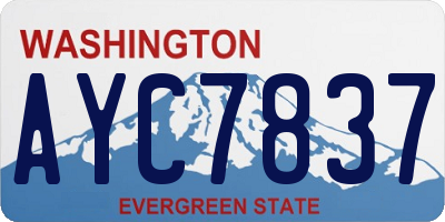 WA license plate AYC7837