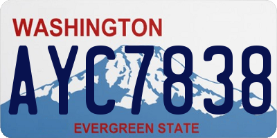 WA license plate AYC7838