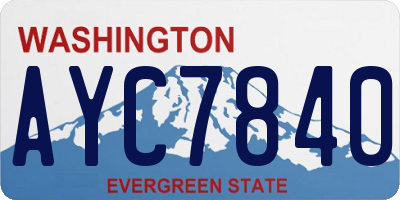 WA license plate AYC7840
