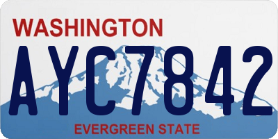 WA license plate AYC7842