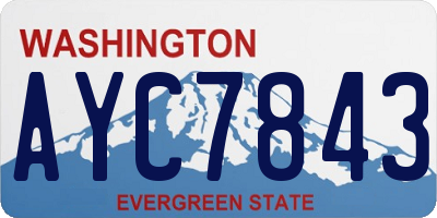 WA license plate AYC7843