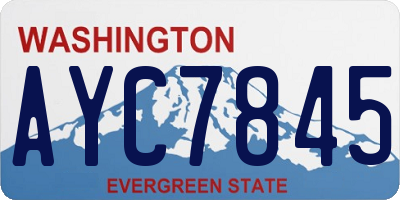 WA license plate AYC7845