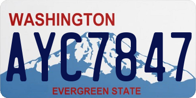 WA license plate AYC7847