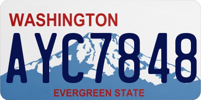 WA license plate AYC7848
