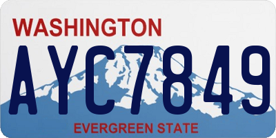 WA license plate AYC7849