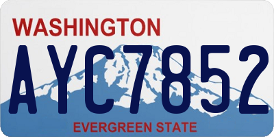 WA license plate AYC7852