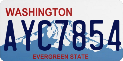 WA license plate AYC7854