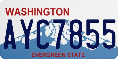WA license plate AYC7855