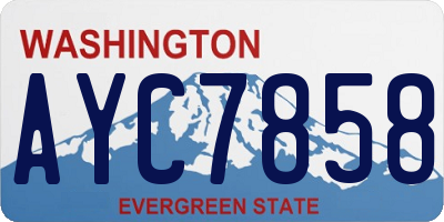 WA license plate AYC7858