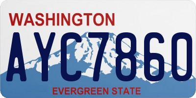WA license plate AYC7860