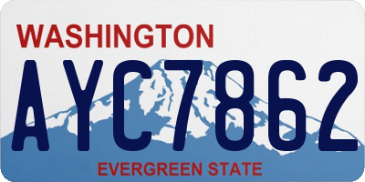 WA license plate AYC7862