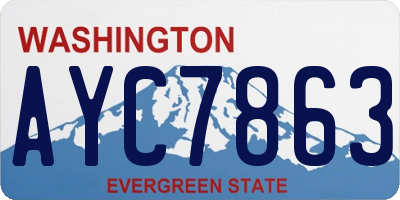 WA license plate AYC7863