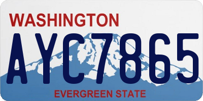 WA license plate AYC7865