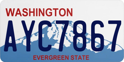 WA license plate AYC7867