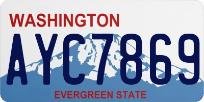 WA license plate AYC7869