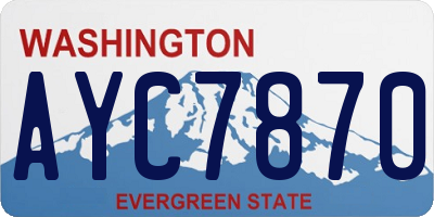 WA license plate AYC7870