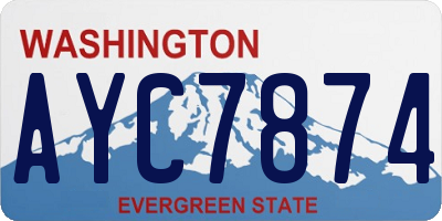 WA license plate AYC7874