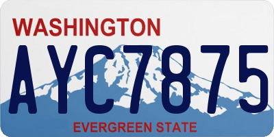 WA license plate AYC7875
