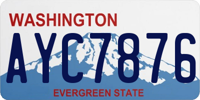 WA license plate AYC7876