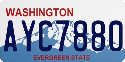 WA license plate AYC7880