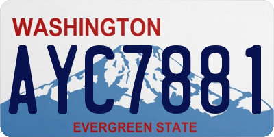 WA license plate AYC7881