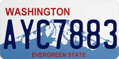 WA license plate AYC7883