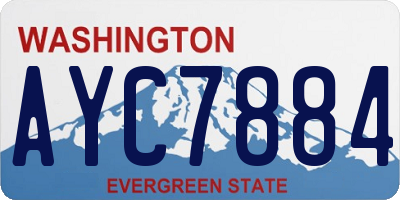 WA license plate AYC7884