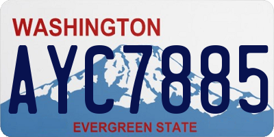 WA license plate AYC7885
