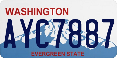 WA license plate AYC7887